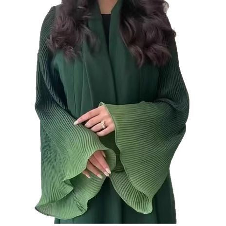 Pleated Long Shawl Women's Fashionable Elegant Gradient Cardigan Brand: aeac