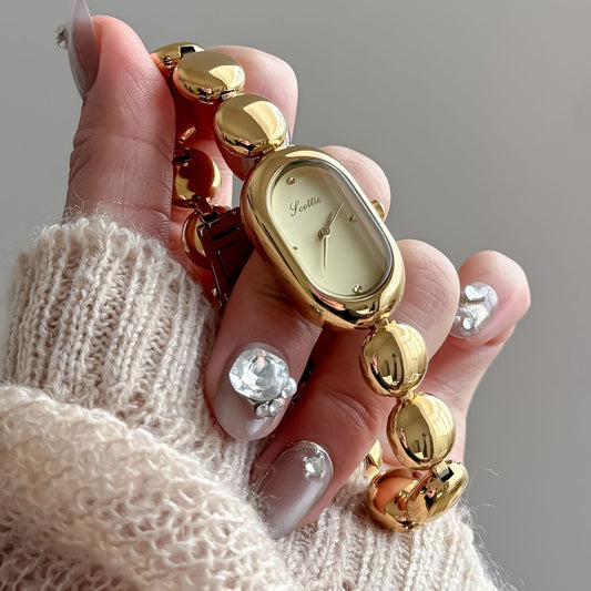 Good-looking Gold Elegant Oval Women's Watch Bracelet Brand: aeac