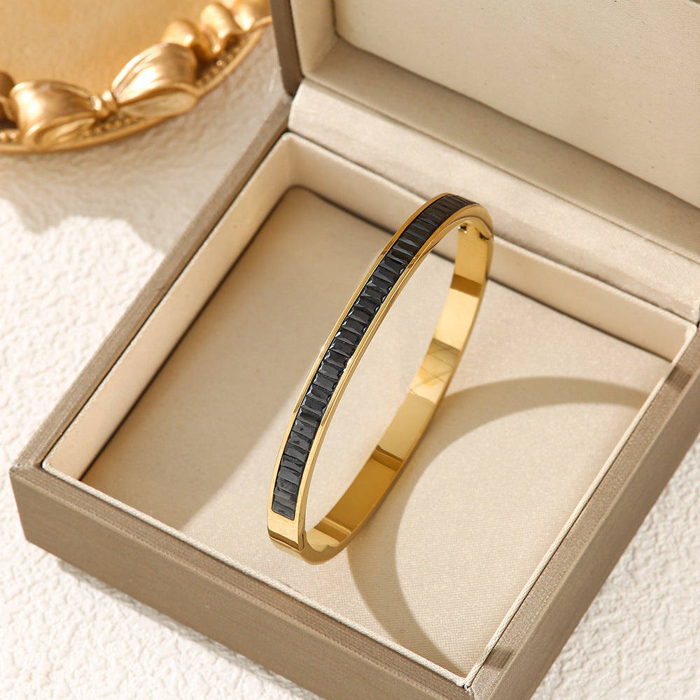 Affordable Luxury Style Diamond Titanium Steel Bracelet Brand: aeac