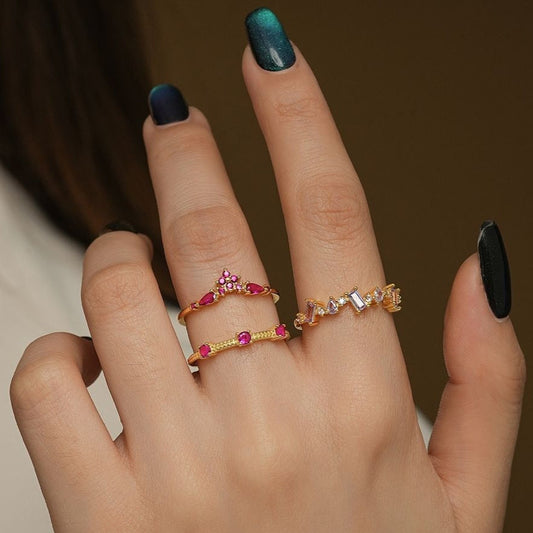 Sterling Silver Geometric Round Ring For Women Light Luxury Style With Brand: aeac