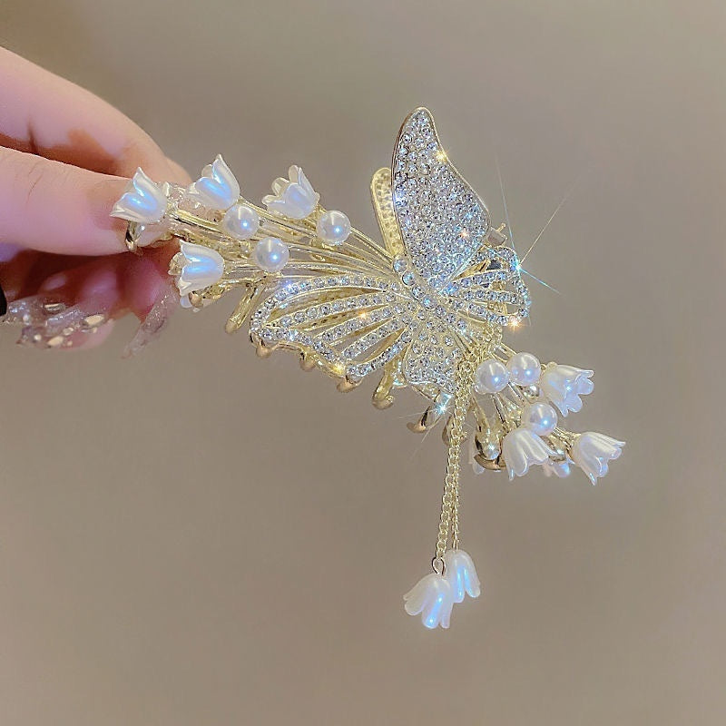 Women's Fashion Large Butterfly Tassel Barrettes Brand: aeac