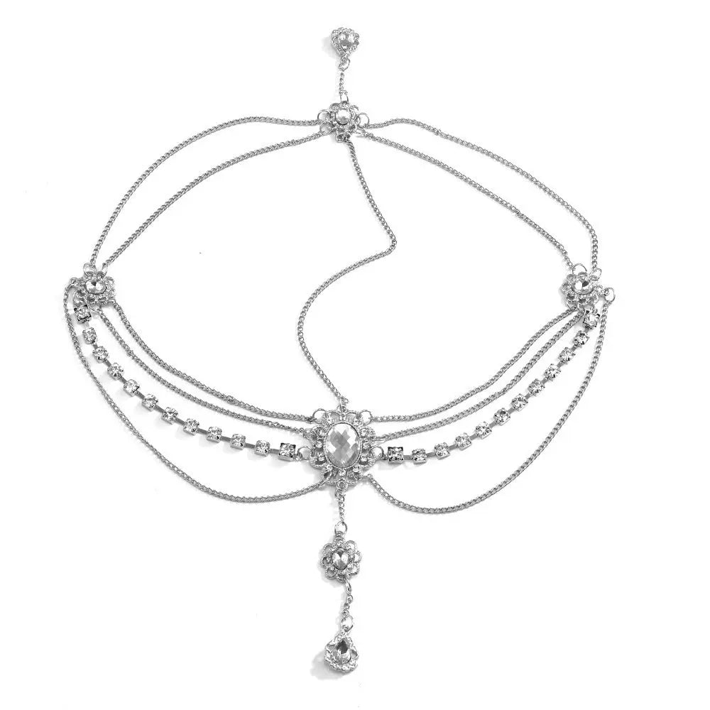 Retro Diamond Embellishments Flower Drops Forehead Embellishments Eyebrow Center Pendants Brand: aeac