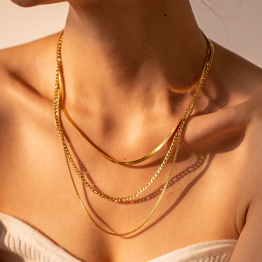 Titanium Steel Jewelry That Wont Fadelight Luxury Clavicle Necklace Brand: aeac
