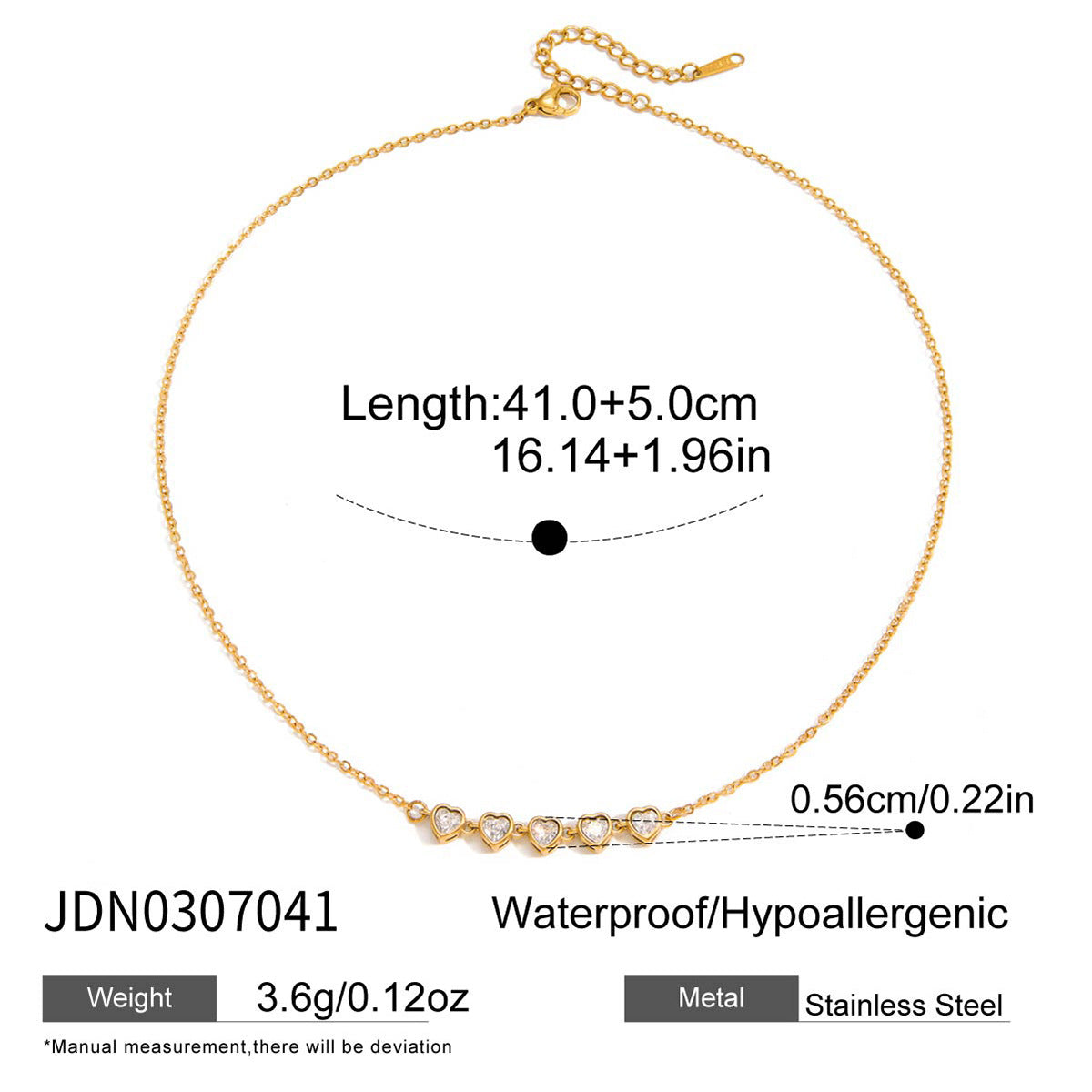 Spring Summer Vacation Jewelry Titanium Steel Colorful Zircon Necklace Light Luxury Brand: aeac