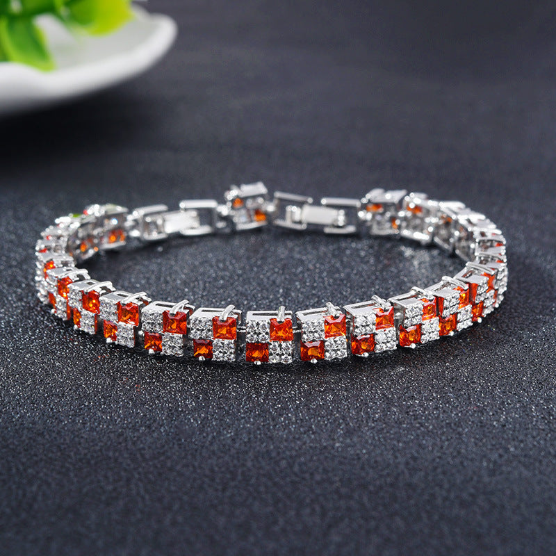 Hip Hop Women's Crystal Beaded Bracelet Polka Dot Zircon Colored Hand Jewelry Brand: aeac