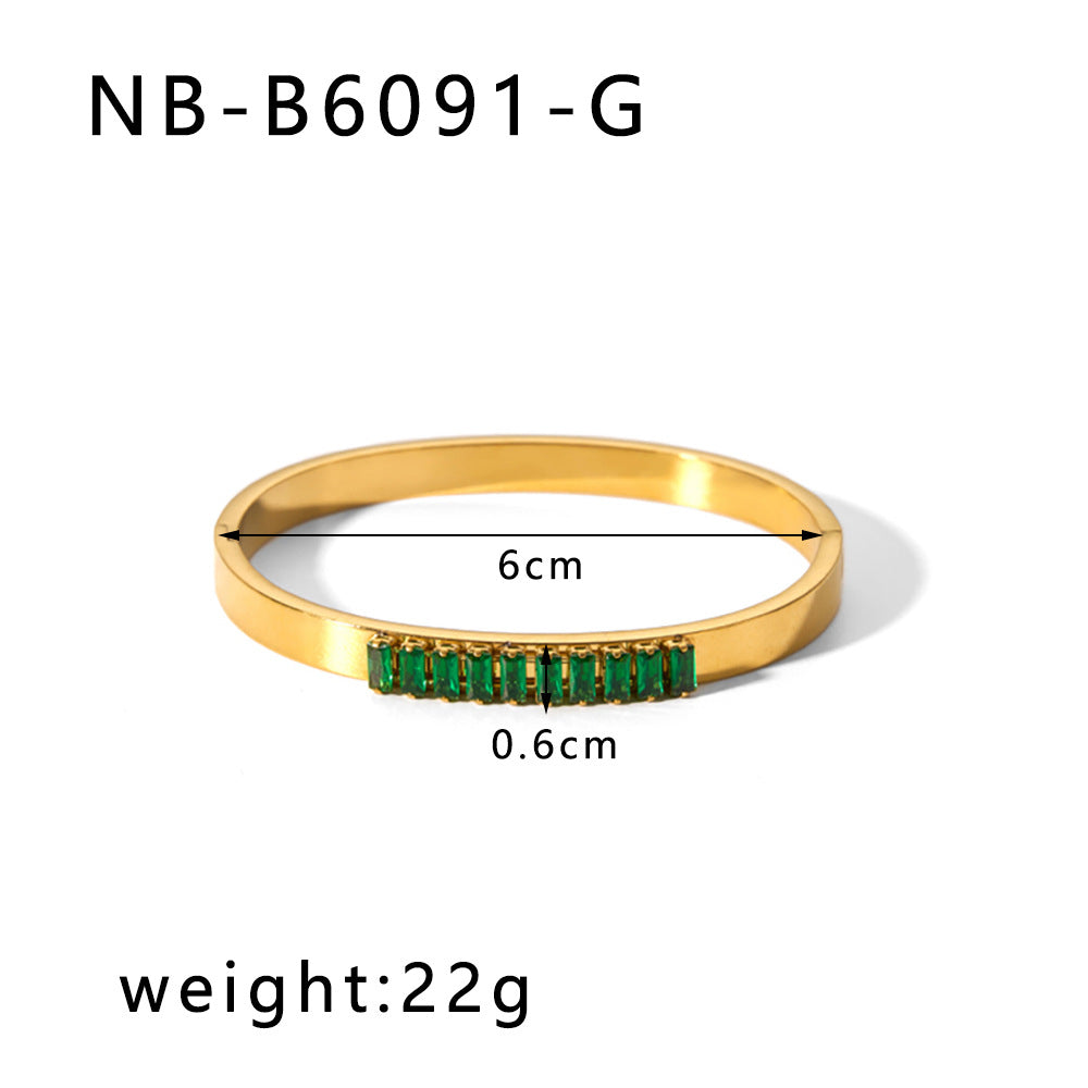 Zircon Titanium Steel Electroplated Bracelet Brand: aeac