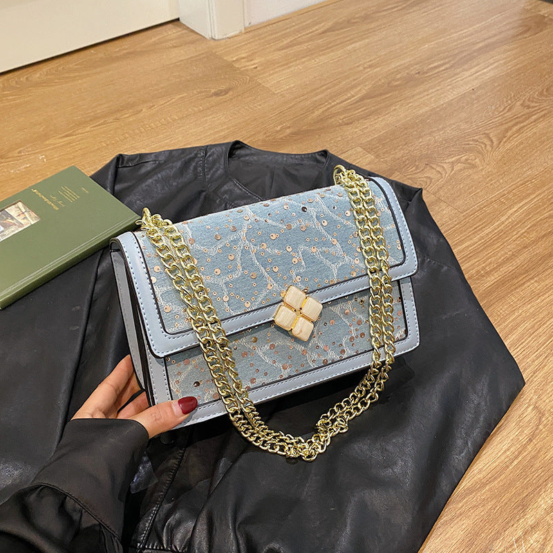 Net Red Bag Chain Crossbody Small Square Bag Double Compartment Brand: aeac