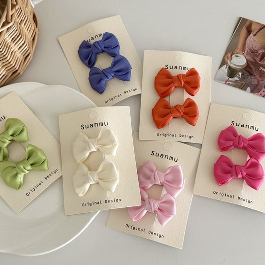Cream Color Sweet Bowknot Children's Exquisite Side Clip Hairpin Brand: aeac