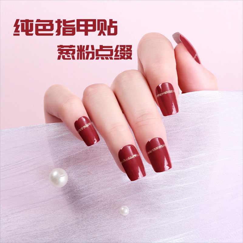 16-piece Solid Color Gradient Spring PLine Nail Film Brand: aeac