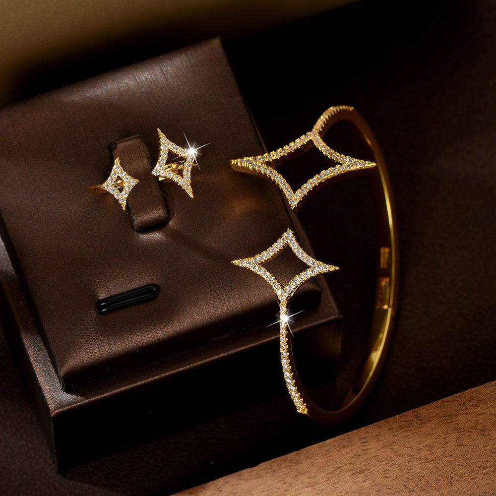 Star Shape Brace Lace Bracelet Zirconia Bride Wedding Brand: aeac