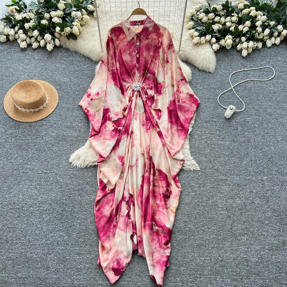 Resort-Style Printed Patchwork Dress For Women Brand: aeac