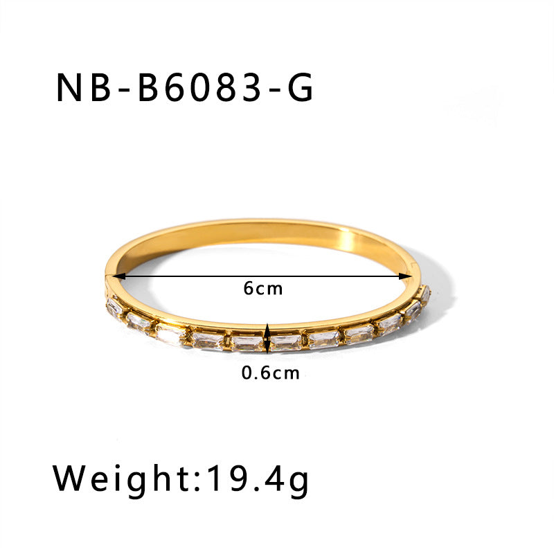 Zircon Titanium Steel Electroplated Bracelet Brand: aeac