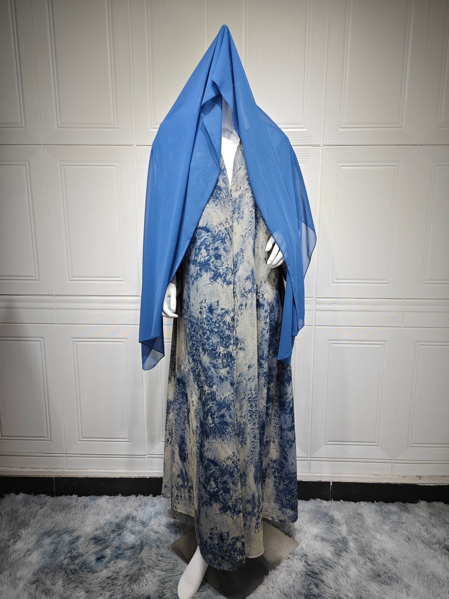 Women's Chiffon Printed Two-piece Summer Casual Jacket With Headscarf Brand: aeac