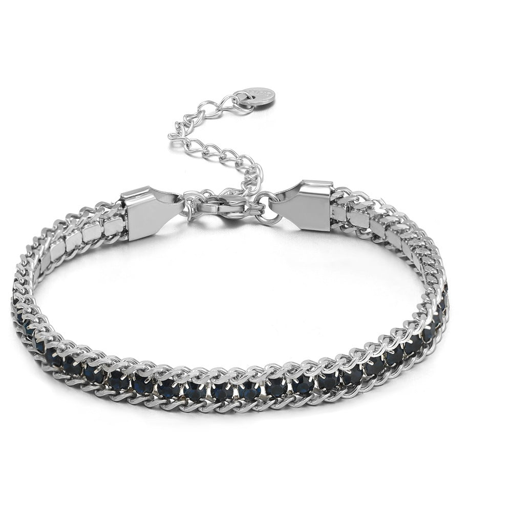 Single-sided Zircon-studded Chain Pearlt Bracelet Brand: aeac