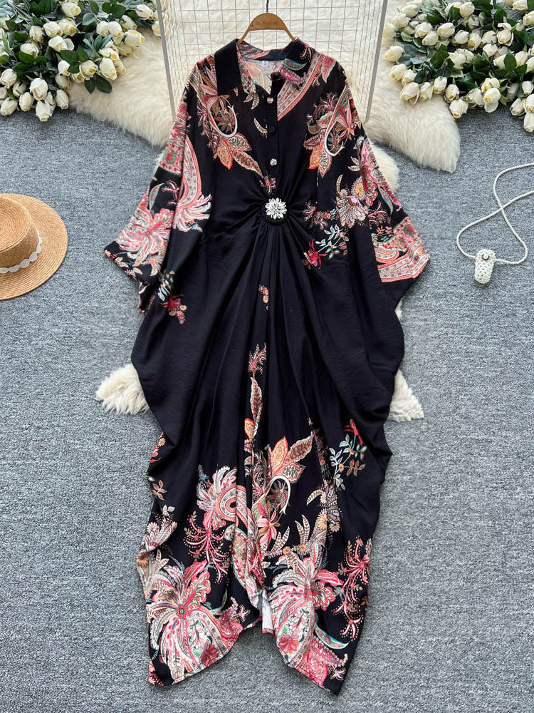 Resort-Style Printed Patchwork Dress For Women Brand: aeac