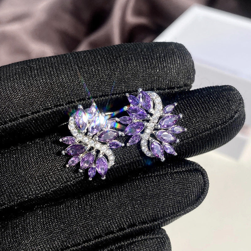 Purple Flower Series South Korea Earring Accessories Brand: aeac