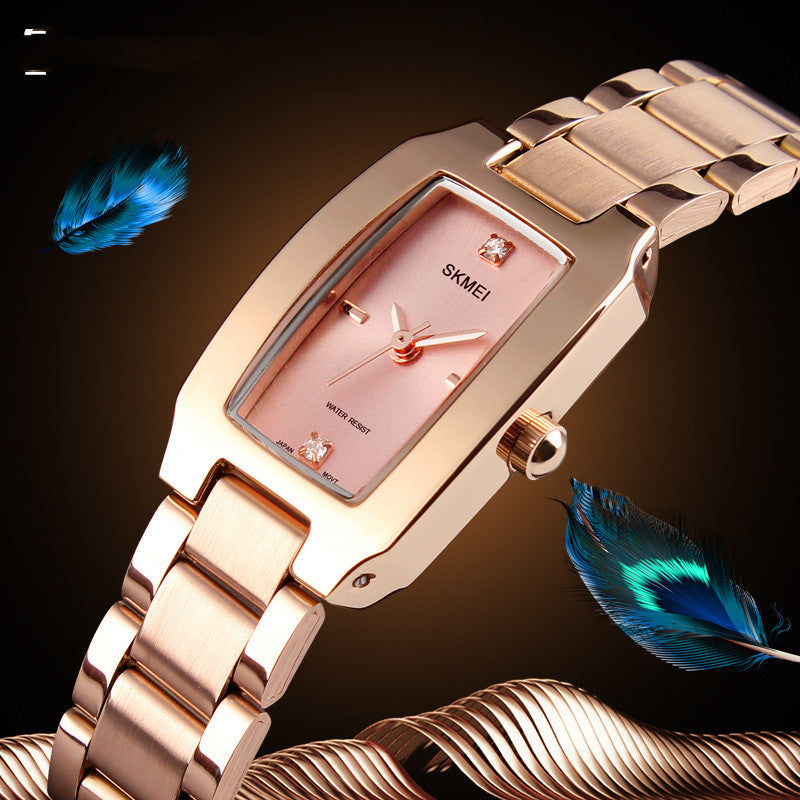 Simple Ladies Diamond-studded British Watch Gold Steel Belt Brand: aeac