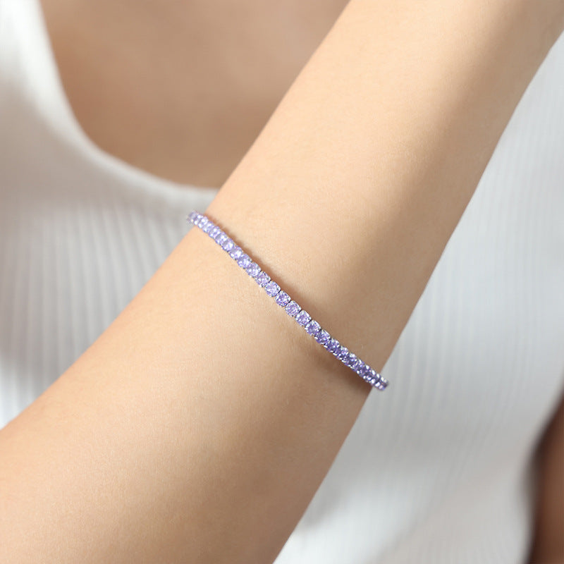 Colorful Zircon Stretch Bracelet Titanium Steel Brand: aeac
