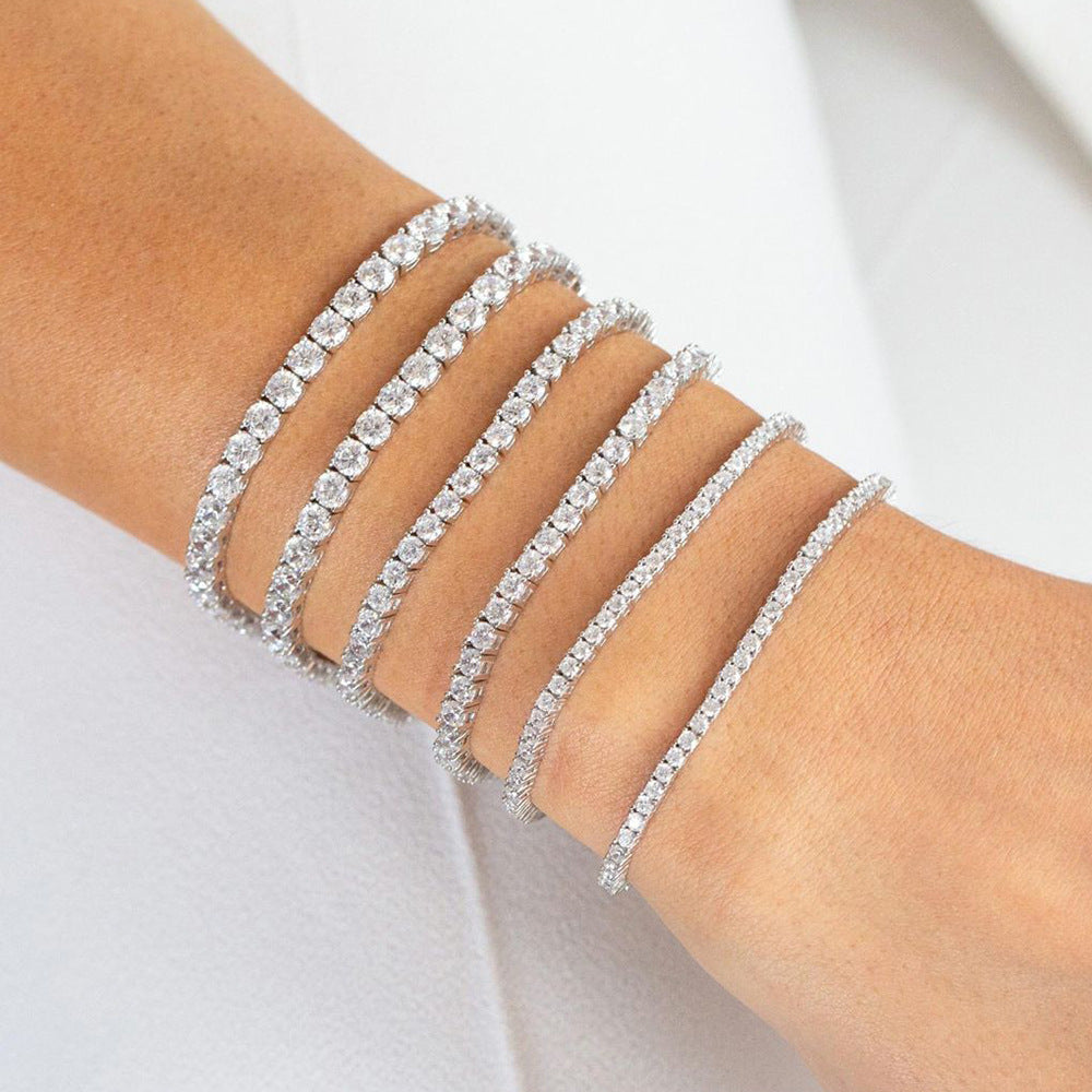 Colorful Zircon Flower Bracelet Full Diamond Plated White Gold Brand: aeac