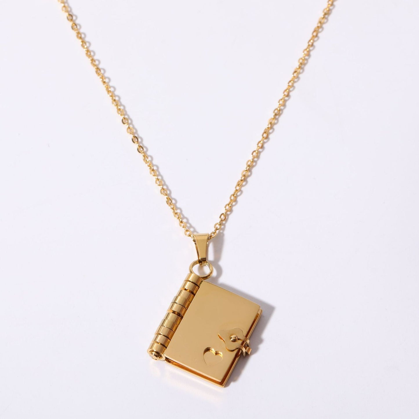 Stainless Steel Couple Love Open And Close Book Necklace Brand: aeac