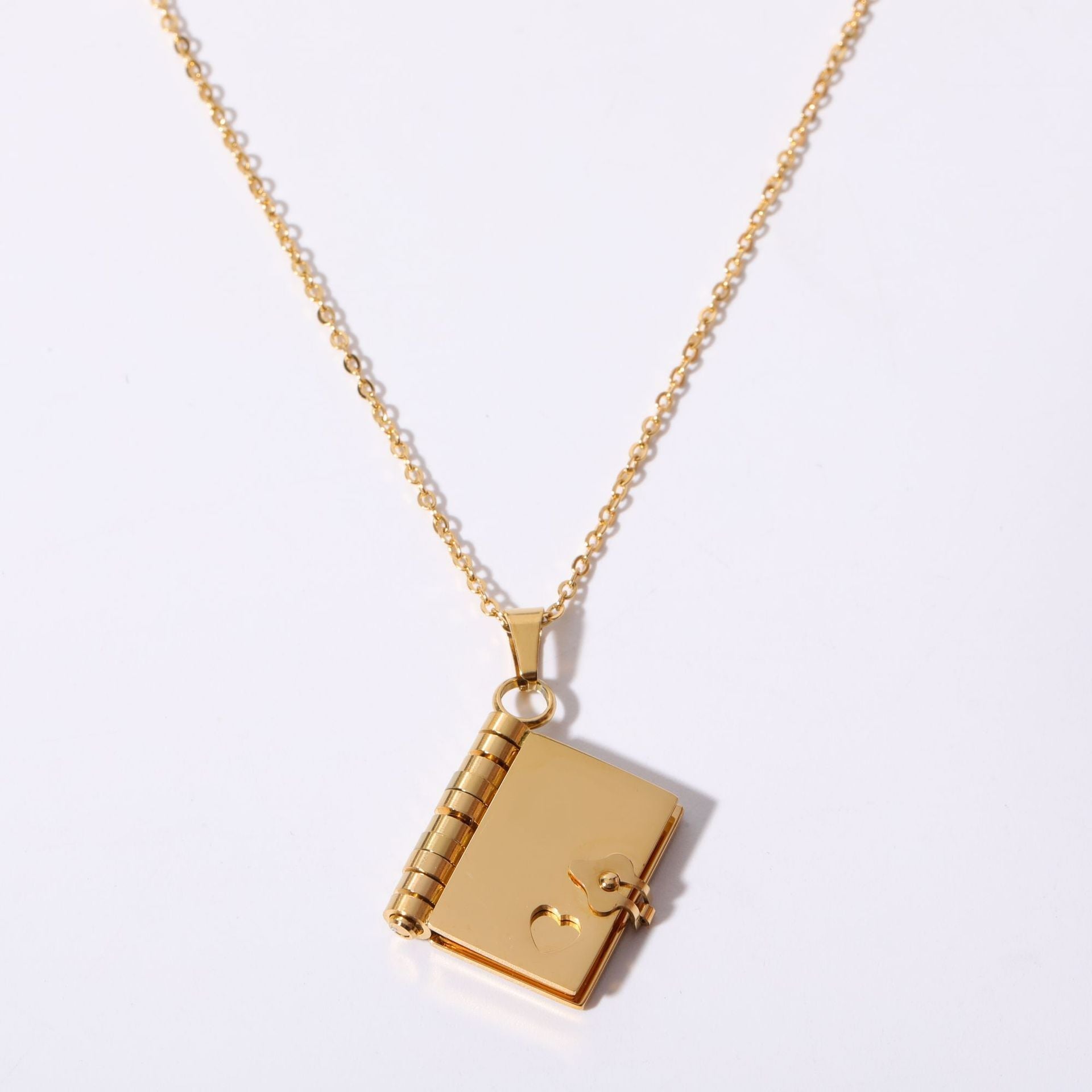 Stainless Steel Couple Love Open And Close Book Necklace Brand: aeac