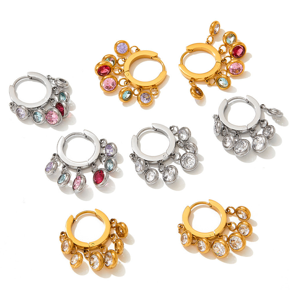 New Zircon Geometric Delicate Earrings Women Brand: aeac