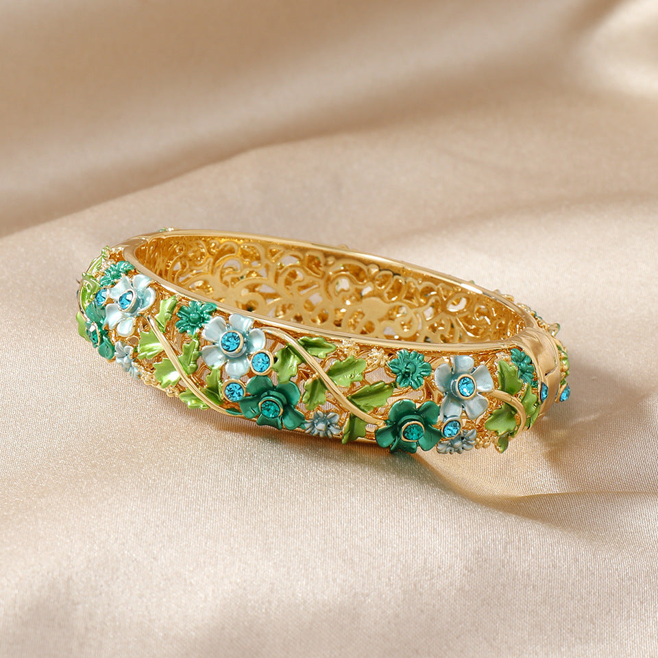 Women's Ethnic Style Hollow Painted Alloy Bracelet Brand: aeac
