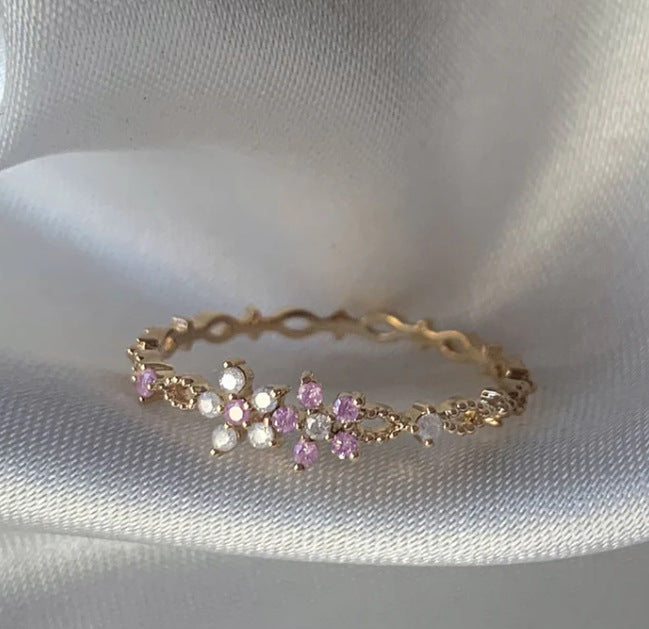 Retro Pink Heart Butterfly Flower Ring – Cute Multi-Element Open Design Brand: aeac