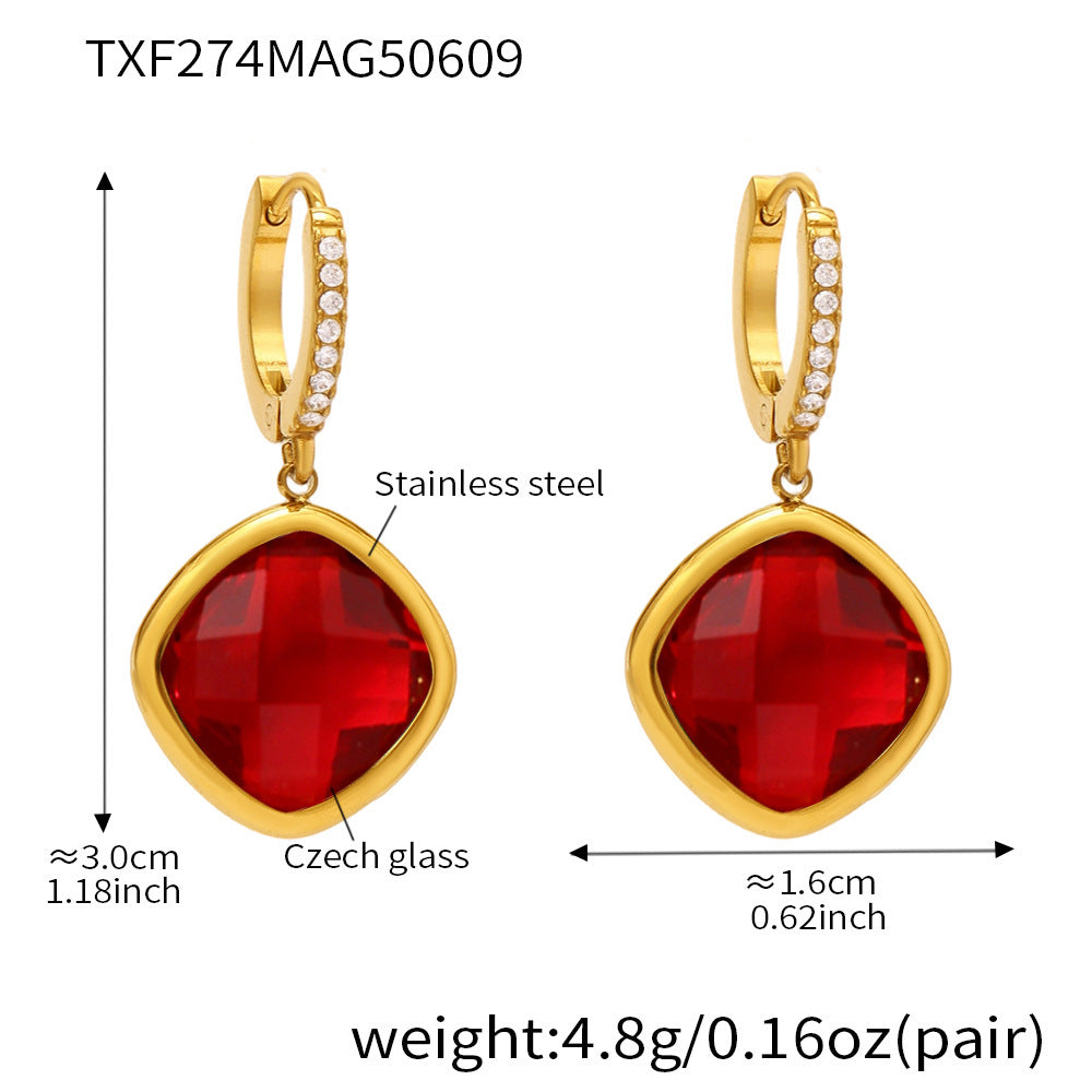 Mioli Transparent Super Shiny Cut Czech Glass Full Diamond Earrings Brand: aeac