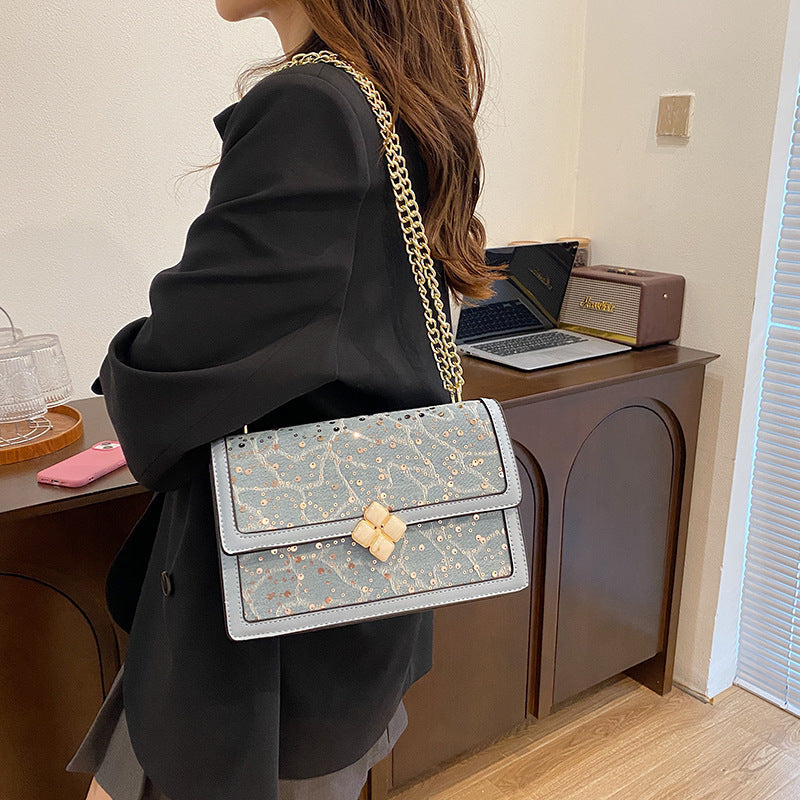 Net Red Bag Chain Crossbody Small Square Bag Double Compartment Brand: aeac