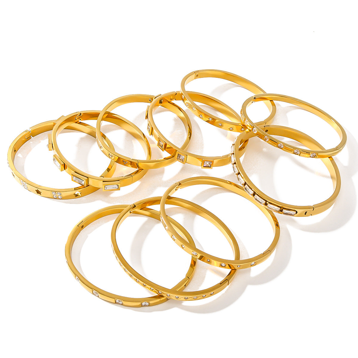 Zircon Titanium Steel Electroplated Bracelet Brand: aeac